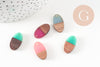pendentif ovale bois résine 20mm, bois naturel, perles bois, Perles géométriques,perle ovale,perle ronde bois création bijoux bois, x5 G1465