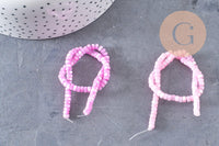 perle nacre naturelle heishi violet ,tube coquillage coloré, perle coquillage, 2x4mm, x1 le fil, (G4981)