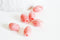 perle ovale résine rose 11mm,perle imitation corail en bambou de mer naturel, x10 perles,G4003