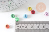 perle ronde Lettre Alphabet plastique multicolore,perle plastique,création bracelet mots, x10Gr (G1970)