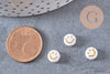 perle ronde smiley doré plastique blanc 7mm, x10 grammes (G4801)