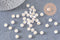perle ronde smiley doré plastique blanc 7mm, x10 grammes (G4801)