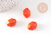 perles facettées plastique ORANGE, fournitures créatives, perles bijoux, fabrication bijoux, perles vintage, 1.8cm,x 10 (G7144)