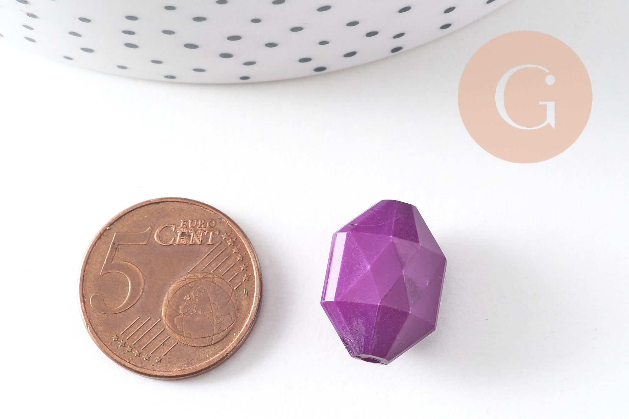perles facettées plastique VIOLET 18mm, x10 (G1161)