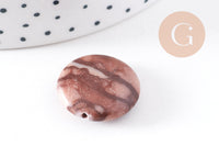 perles jaspe marron zébré naturel, x5 (G4895)