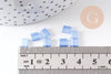 perles rocaille carré verre rectangle bleu tendre nacré, perle carré création bracelet, perle tila,4.5mm,2 trous, x50 (4.8 GR) (G4452)