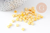 perles rocaille carré verre rectangle jaune opaque, perle carré création bracelet, perle tila,4.5mm,2 trous, x50 (4.8GR) (G5482)