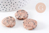 perles rondes en jaspe sésame rose,jaspe rose, perles pierres, perles jaspe, jaspe naturel, 25mm,x5-(G1393)