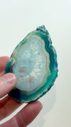 Oval blue agate slice pendant 50-110mm, x1 (G2036)