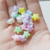 Perle étoile plastique multicolore plastel,pendentif acrylique,perle,création bijoux plastique coloré, 11.5mm, lot de 20,G3374
