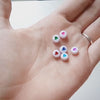 perle ronde coeur coloré plastique blanc,perle plastique,perle ronde lettre,création bijoux,perle coeur, lot de 10 grammes-G1805