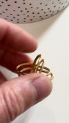 Minimalist gold steel cross ring 19mm, x1 (G4341)