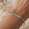 304 Stainless Steel Bangle Bracelet with Message, x1 (ADN4)