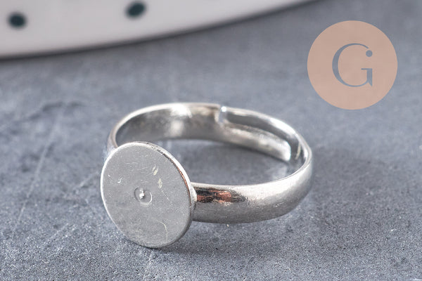 supports bague reglable platine, petites taille, x4 (G0504)