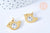 Pendentif oiseau acier doré 18K zircon 14mm,acier inoxydable doré, pendentif sans nickel,création bijoux, l'unité G6647-Gingerlily Perles