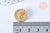 Pendentif médaille rond ange laiton doré 18K zircon 16mm, un pendentif doré pour création bijoux, l'unité G6772-Gingerlily Perles