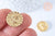 Pendentif médaille rond ange laiton doré 18K zircon 16mm, un pendentif doré pour création bijoux, l'unité G6772-Gingerlily Perles