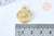 Pendentif rond lune laiton doré 18k cristal zircon 20x18mm,sans nickel,création bijoux chance, pendentif chance, l'unité G6943-Gingerlily Perles
