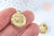 Pendentif rond lune laiton doré 18k cristal zircon 20x18mm,sans nickel,création bijoux chance, pendentif chance, l'unité G6943-Gingerlily Perles
