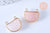 Pendentif demi-cercle quartz rose naturel, fournitures création bijoux, pendentif bijoux, quartz rose naturel,18mm, l'unité G6700-Gingerlily Perles