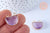 Pendentif demi-cercle améthyste naturelle, fournitures création bijoux, pendentif bijoux, améthyste naturelle,18mm, l'unité, G6696-Gingerlily Perles