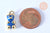 Pendentif ourson laiton doré 18K résine bleue 17.5mm, pendentif laiton jouet, bijou d'enfance,l'unité G6641-Gingerlily Perles