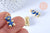 Pendentif ourson laiton doré 18K résine bleue 17.5mm, pendentif laiton jouet, bijou d'enfance,l'unité G6641-Gingerlily Perles