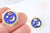 Pendentif hexagone lune étoiles bleu zamac doré 18k cristal zircon 23mm,sans nickel,création bijoux chance, pendentif chance, l'unité G6681-Gingerlily Perles