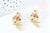Pendentif oiseau Perroquet laiton doré 16k cristal 29mm,sans nickel,cadeau anniversaire,pendentif animal, Pendentif zircon, l'unité, G6677-Gingerlily Perles