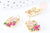 Pendentif rectangle fleurs laiton doré 16k cristal 21.5mm,sans nickel,cadeau anniversaire,pendentif animal, Pendentif zircon, l'unité, g6676-Gingerlily Perles