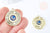 Pendentif rond lune bleu zamac doré 18k cristal zircon 27.5mm,sans nickel,création bijoux chance, pendentif chance, l'unité G6683-Gingerlily Perles