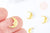 Charm à coller lune zamac doré,thème lune et étoiles, fournitures à coller décors pierres et bijoux,12mm, lot de 5 G6702-Gingerlily Perles