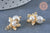 Pendentif fleur imitation perle blanc crème laiton doré 21mm,pendentif plastique,création bijoux plastique coloré, l'unité G6963-Gingerlily Perles