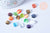 Oval cabochon dome multicolor cat's eye glass 8x10mm, glass cabochons for customization jewelry creation, lot of 10 G8702 