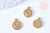 Pendentif rond lune étoile laiton brut 10mm, fournitures bijoux, breloques laiton brut, pendentif bijoux,sans nickel, lot de 2 G6534-Gingerlily Perles