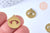 Pendentif rond oeil laiton brut 17mm, fournitures bijoux, breloques laiton brut , pendentif bijoux,sans nickel, création bijoux, lot de 2 G6857-Gingerlily Perles