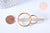 Support barrette anneaux entrelacés clip métal doré sans plateau 47mm, pince à cheveux, accessoire coiffure mariage, l'unité G6674-Gingerlily Perles