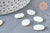 Cabochon ovale nacre blanche 13.5mm,cabochon nacre, création bijoux, cabochon coquillage, nacre naturelle,l'unité G6824-Gingerlily Perles
