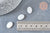 Cabochon ovale nacre blanche 13.5mm,cabochon nacre, création bijoux, cabochon coquillage, nacre naturelle,l'unité G6824-Gingerlily Perles