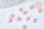 Perle étoile verre rose laiteux et poudre de paillette, des perles en verre pour la création de bijoux DIY, 8mm, lot de 10, G6822-Gingerlily Perles