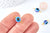 Connecteur rond Oeil résine bleue 17mm, pendentif mauvais œil en résine, création bijoux chance, lot de 10 G6949-Gingerlily Perles