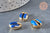 Pendentif coquillage cauri doré resine,coquillage naturel,cauri bleu,création bijoux,coquillage bijou,coquillage, lot de 5 , 19mm-G1301-Gingerlily Perles
