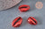 Pendentif coquillage cauri rouge, coquillage naturel,cauri métallisé,création bijoux,coquillage bijou,coquillage,20mm,les 5-G783-Gingerlily Perles