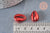 Pendentif coquillage cauri rouge, coquillage naturel,cauri métallisé,création bijoux,coquillage bijou,coquillage,20mm,les 5-G783-Gingerlily Perles