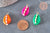 Pendentif coquillage cauri naturel peints décoré de perles nacrées, création bijou coquillage, 25-27mm,le lot de 5 G3925-Gingerlily Perles