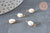 Pendentif connecteur perle naturelle laiton doré 18K - 14.5-15mm,perle eau douce bijou,perle blanche, l'unité G6964-Gingerlily Perles