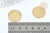 Pendentif médaille ronde texturée striée laiton brut, un apprêt doré sans nickel, une médaille ronde dorée,21mm,lot de 5,G3180
