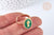 Bague réglable camée acier inoxydable doré émail vert Taille 54, creation bijoux sans nickel, bague femme acier inoxydable G7032-Gingerlily Perles