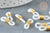 Embout cordon lunettes doré blanc 19.5mm, création chaine lunettes, connecteur silicone, accessoires lunettes, lot de 10,G2681-Gingerlily Perles
