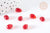 Transparent crystal beads red drop 9mm, glass, X50 G7296